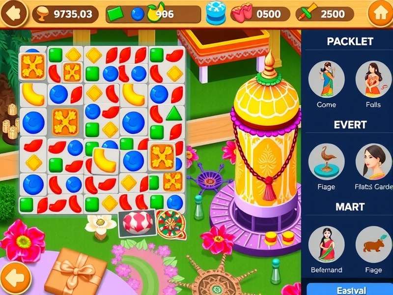 Gardenscapes garden design interface showing customization options